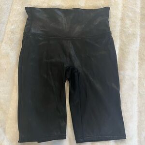 Spanx faux leather biker shorts